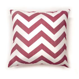 Zoe Contemporary Pillow, Red Chevron, Set of 2 (Material: Polyester, Color: Red & White)