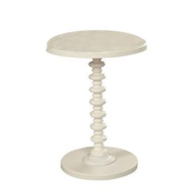 Astonishing Side Table With Round Top, White (Material: Solid Wood, Color: White)