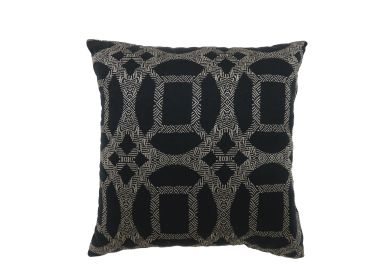 Contemporary Style Set of 2 Pillows With Intriguing Designing, Gray, Black (Material: Polyester, Color: Black, Gray)