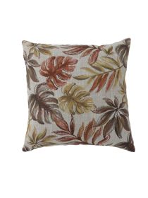 Contemporary Style Leaf Designed Set of 2 Throw Pillows, Red (Material: Polyester, Color: Red)