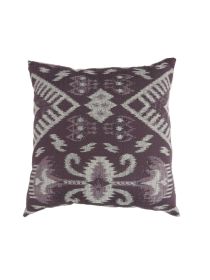 Contemporary Style Set of 2 Throw Pillows, Purple, White (Material: Polyester, Color: Purple and white)