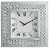 Wood & Mirror Square Analog Wall Clock, White