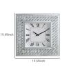 Wood & Mirror Square Analog Wall Clock, White