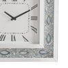 Wood & Mirror Square Analog Wall Clock, White