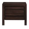 Wooden Nightstand with Two Drawers, Brown