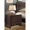 Wooden Nightstand with Two Drawers, Brown