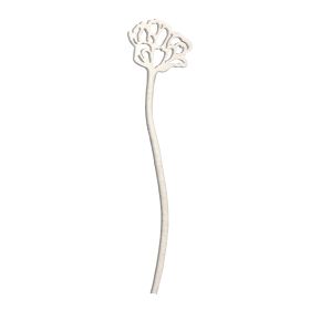 Polyresin Flower Garden Stake with Cutout Design, White (Material: Polyresin, Color: White)