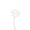 Polyresin Flower Garden Stake with Cutout Design, White