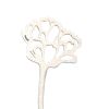 Polyresin Flower Garden Stake with Cutout Design, White