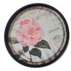 Plate Design Round Wall Decor with Floral and Scripted Pattern, Multicolor