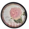 Plate Design Round Wall Decor with Floral and Scripted Pattern, Multicolor