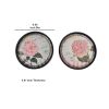 Plate Design Round Wall Decor with Floral and Scripted Pattern, Multicolor