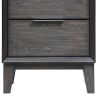 2 Drawer Wooden Nightstand with Metal Handles and Chamfered Legs, Gray