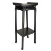 Wooden Pedestal Stand with Open Bottom Shelf, Antique Black