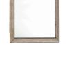 Transitional Style Wooden Frame Mirror with Grain Details, Brown