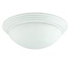 Dome Shaped Glass Ceiling Lamp with Hardwired Switch, White and Clear