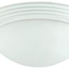 Dome Shaped Glass Ceiling Lamp with Hardwired Switch, White and Clear