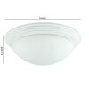 Dome Shaped Glass Ceiling Lamp with Hardwired Switch, White and Clear