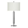 Metal Table Lamp with Tubular Support and Push Through Switch, Silver