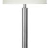 Metal Table Lamp with Tubular Support and Push Through Switch, Silver