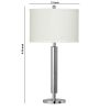 Metal Table Lamp with Tubular Support and Push Through Switch, Silver