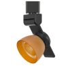 12W Integrated LED Track Fixture with Polycarbonate Head, Black and Orange