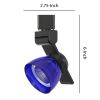 12W Integrated LED Track Fixture with Polycarbonate Head, Black and Blue