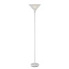 3 Way Torchiere Floor Lamp with Frosted Glass shade and Stable Base, White