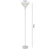 3 Way Torchiere Floor Lamp with Frosted Glass shade and Stable Base, White