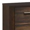 Wooden Nightstand with Two Drawers and Metal Bar Handles, Brown