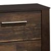 Wooden Nightstand with Two Drawers and Metal Bar Handles, Brown