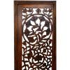 Handcrafted Wooden 4 Panel Room Divider Screen Featuring Lotus Pattern Reversible